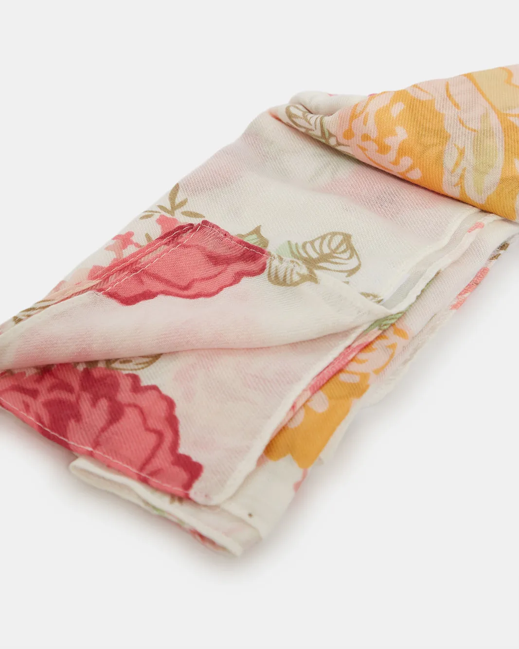 Girls White Floral Print Scarf sold by Redtag product image thumbnail 4