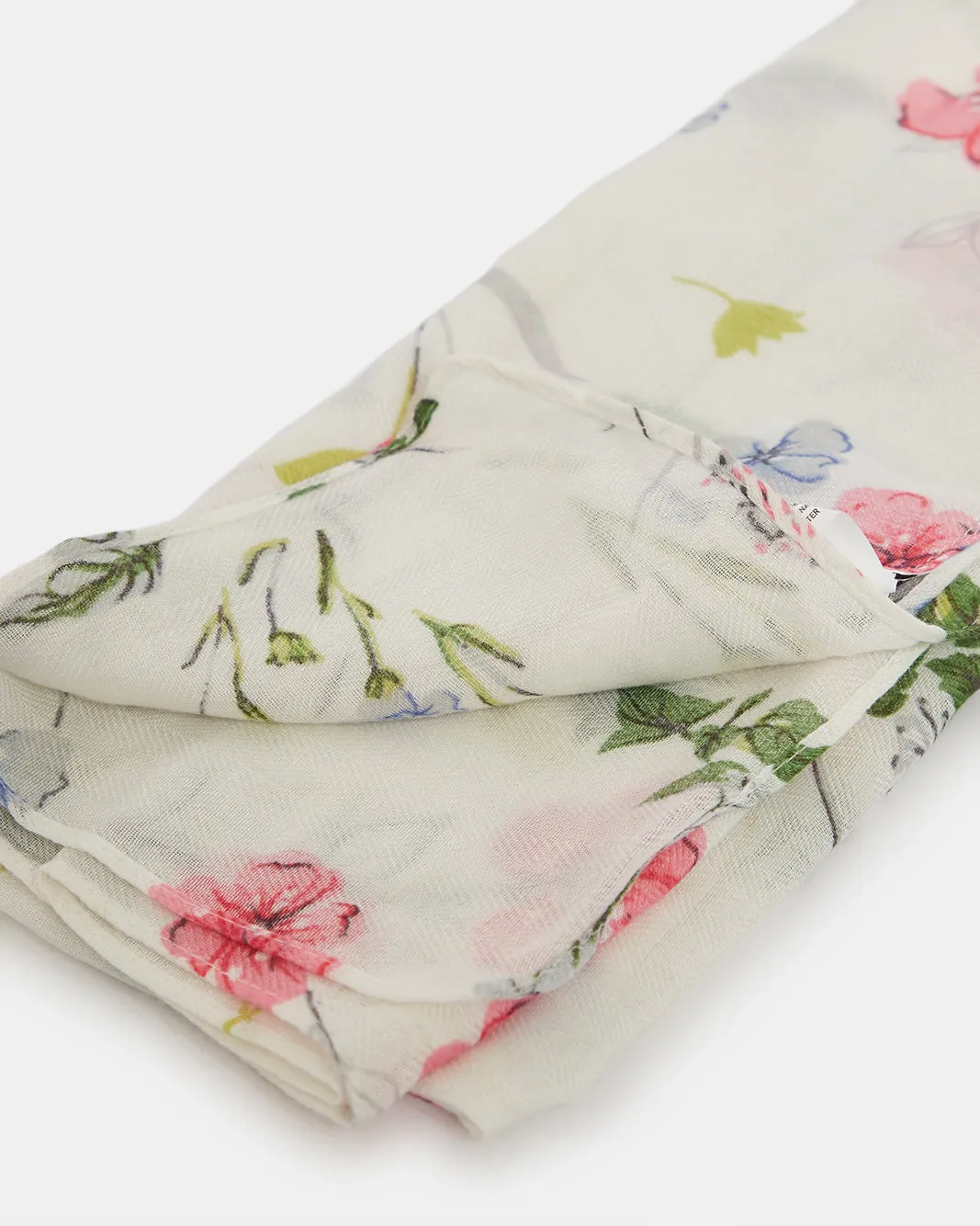 Girls White Floral Print Scarf sold by Redtag product image thumbnail 4