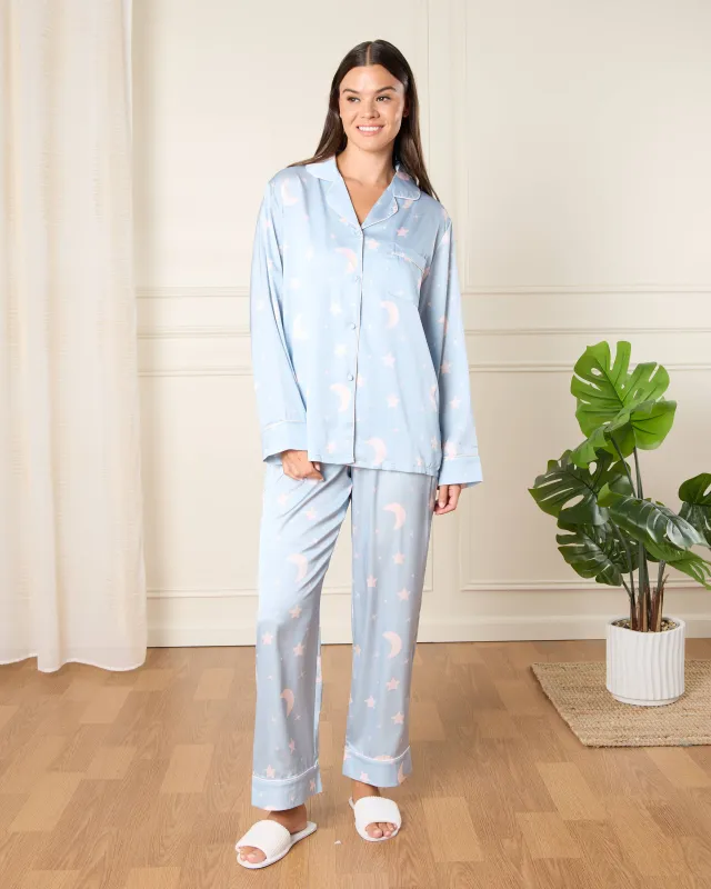 Women Blue Collared Pyjama Set (2 Piece) sold by Redtag