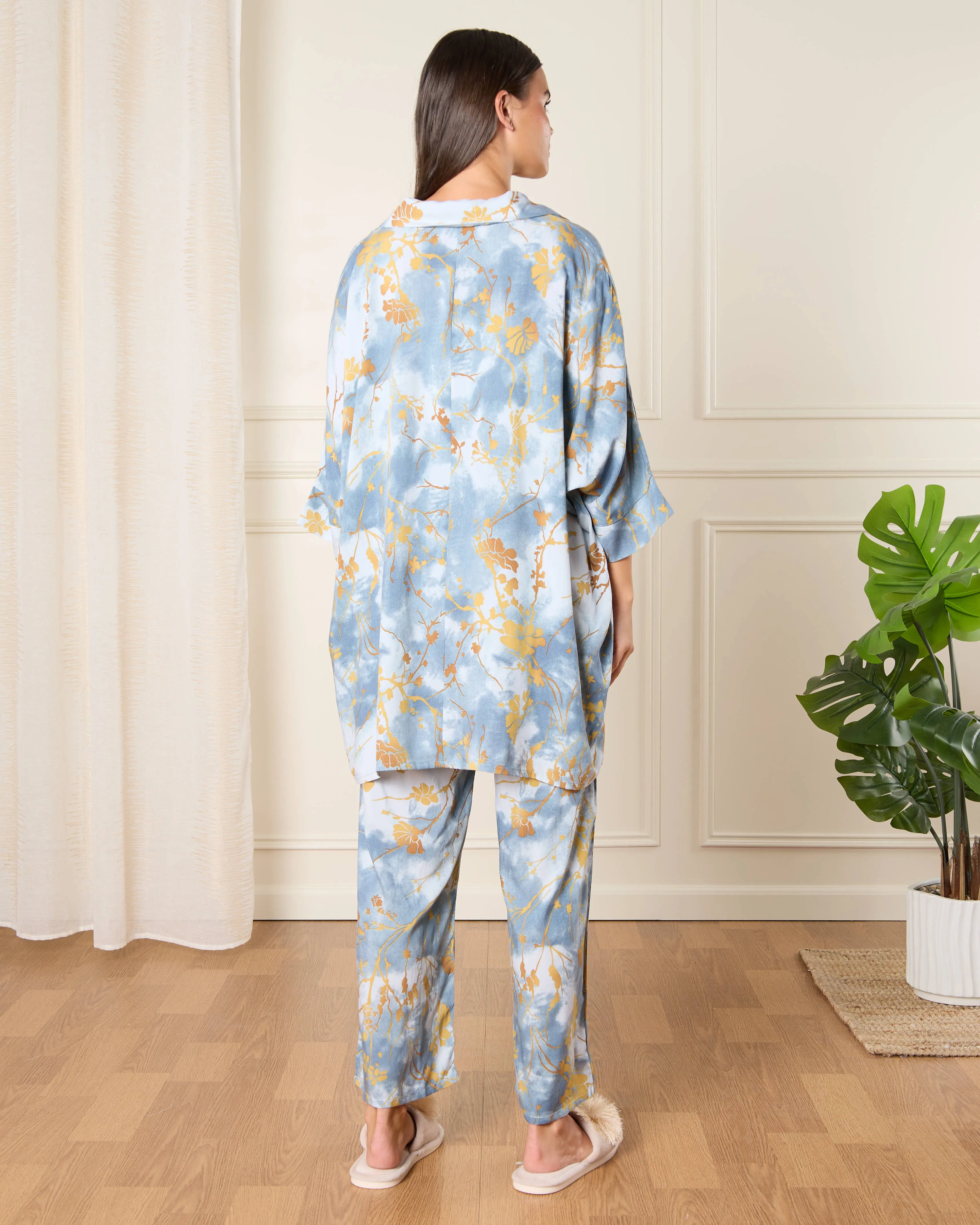 Women Blue Collared Pyjama Set (2 Piece) sold by Redtag product image thumbnail 4