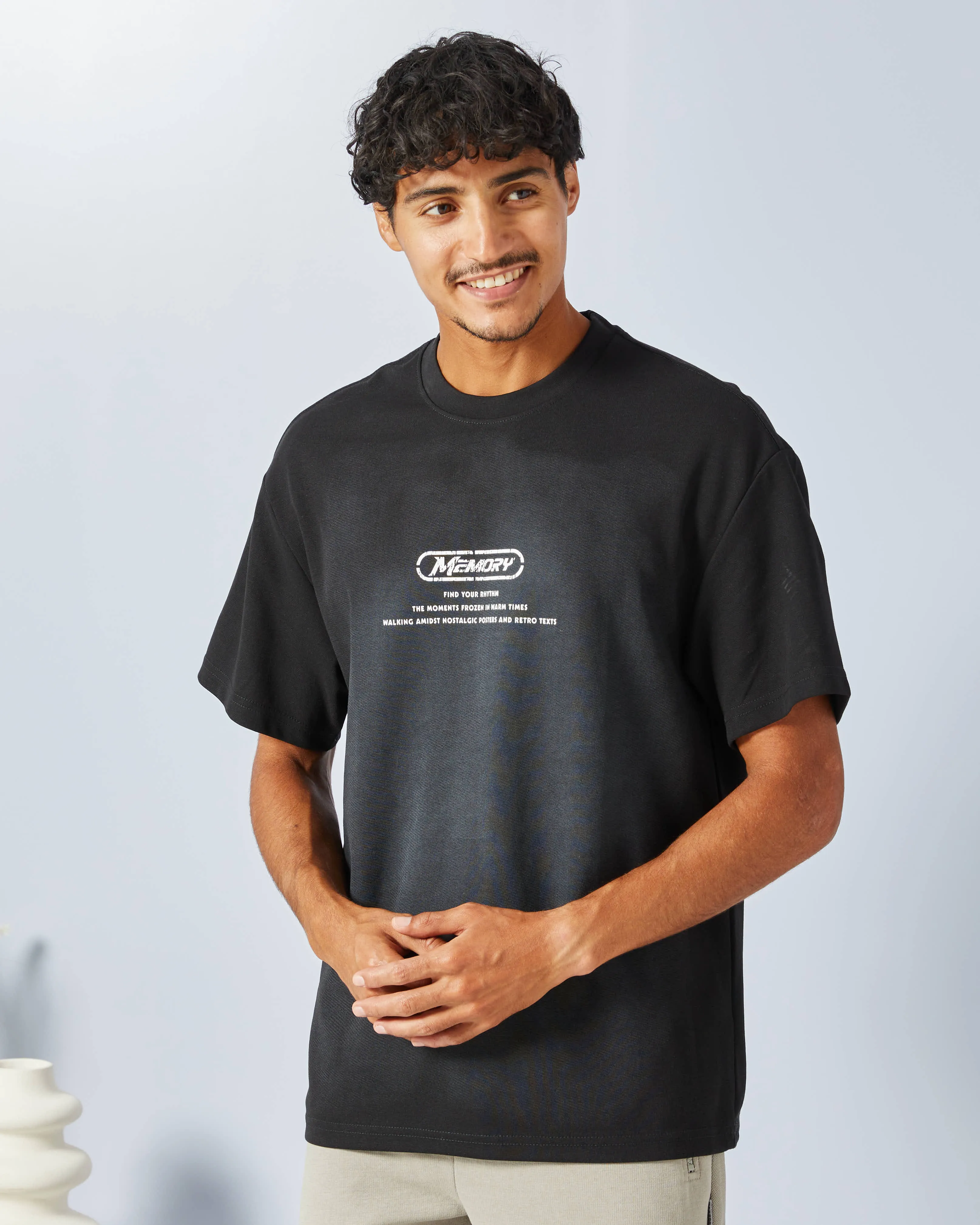 Men Black Printed T-Shirt sold by Redtag