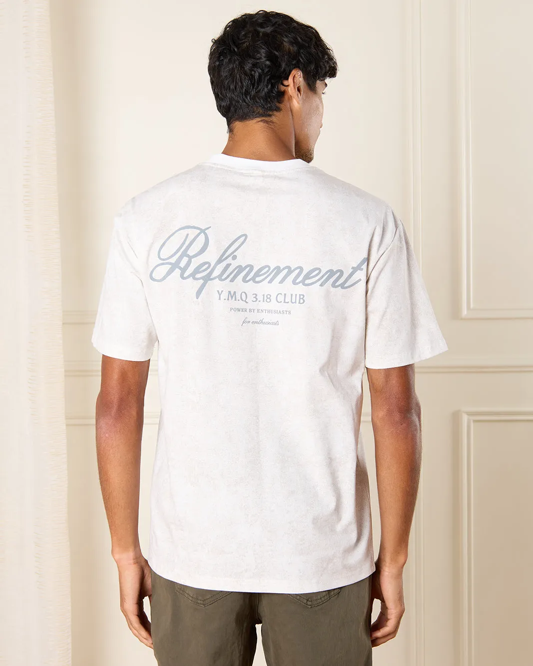 Men Ecru Printed T-Shirt sold by Redtag product image thumbnail 3