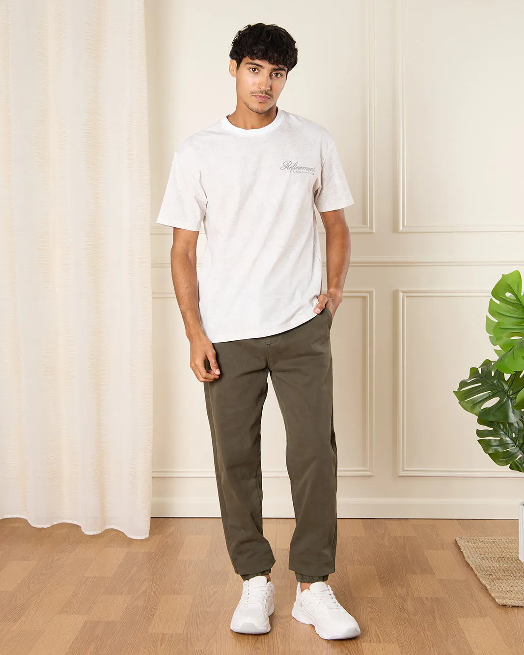 Men Ecru Printed T-Shirt sold by Redtag product image thumbnail 2