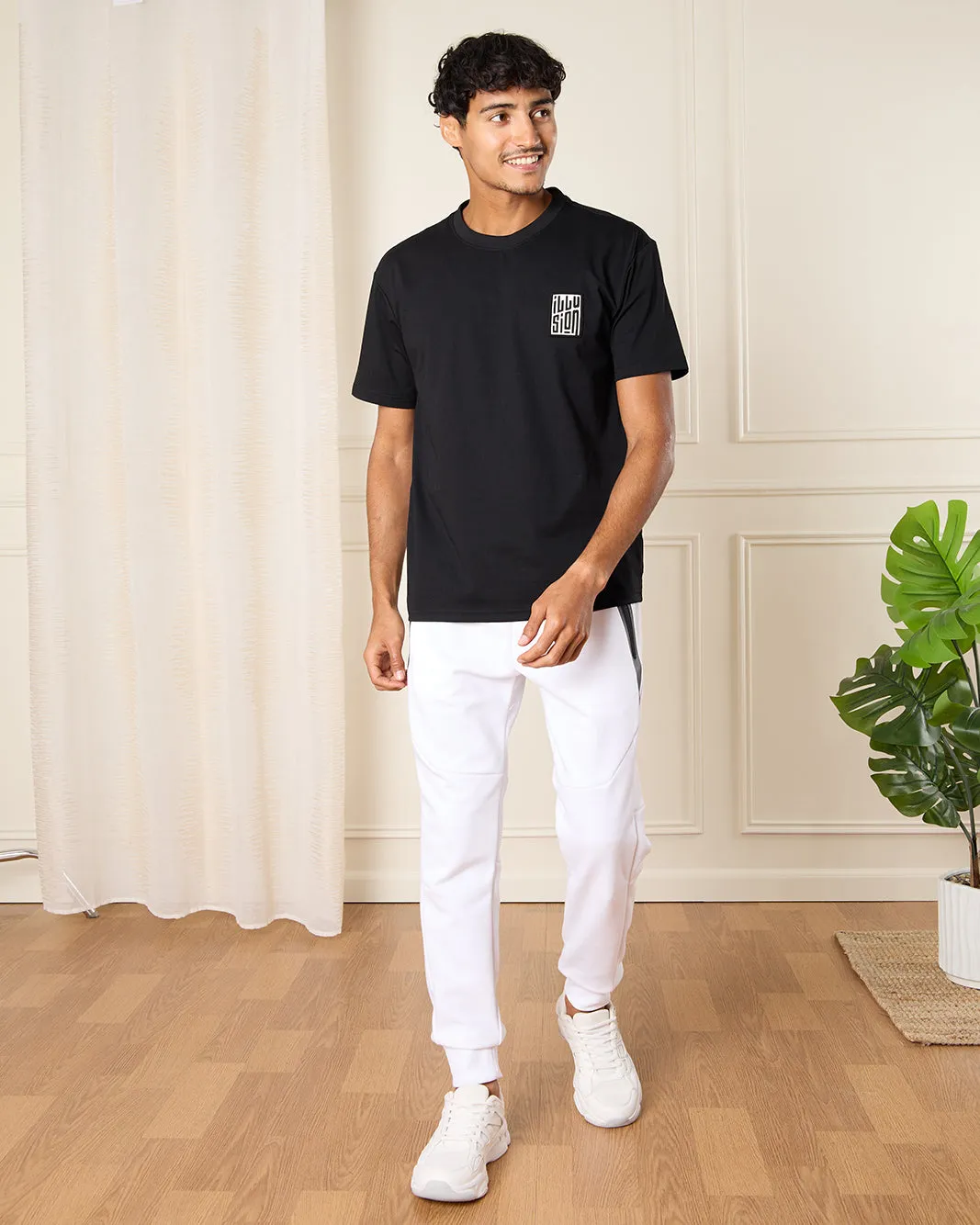 Men Black Printed T-Shirt sold by Redtag product image thumbnail 2