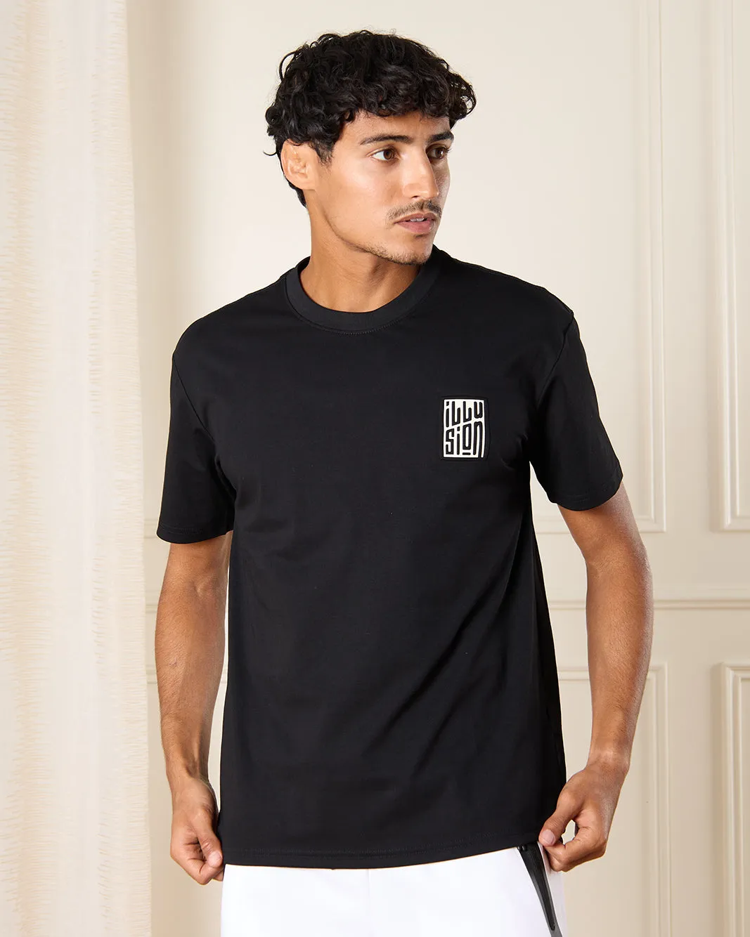 Men Black Printed T-Shirt sold by Redtag