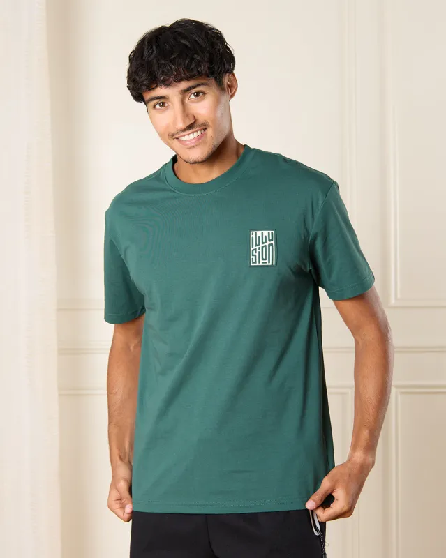Men Green Printed T-Shirt sold by Redtag