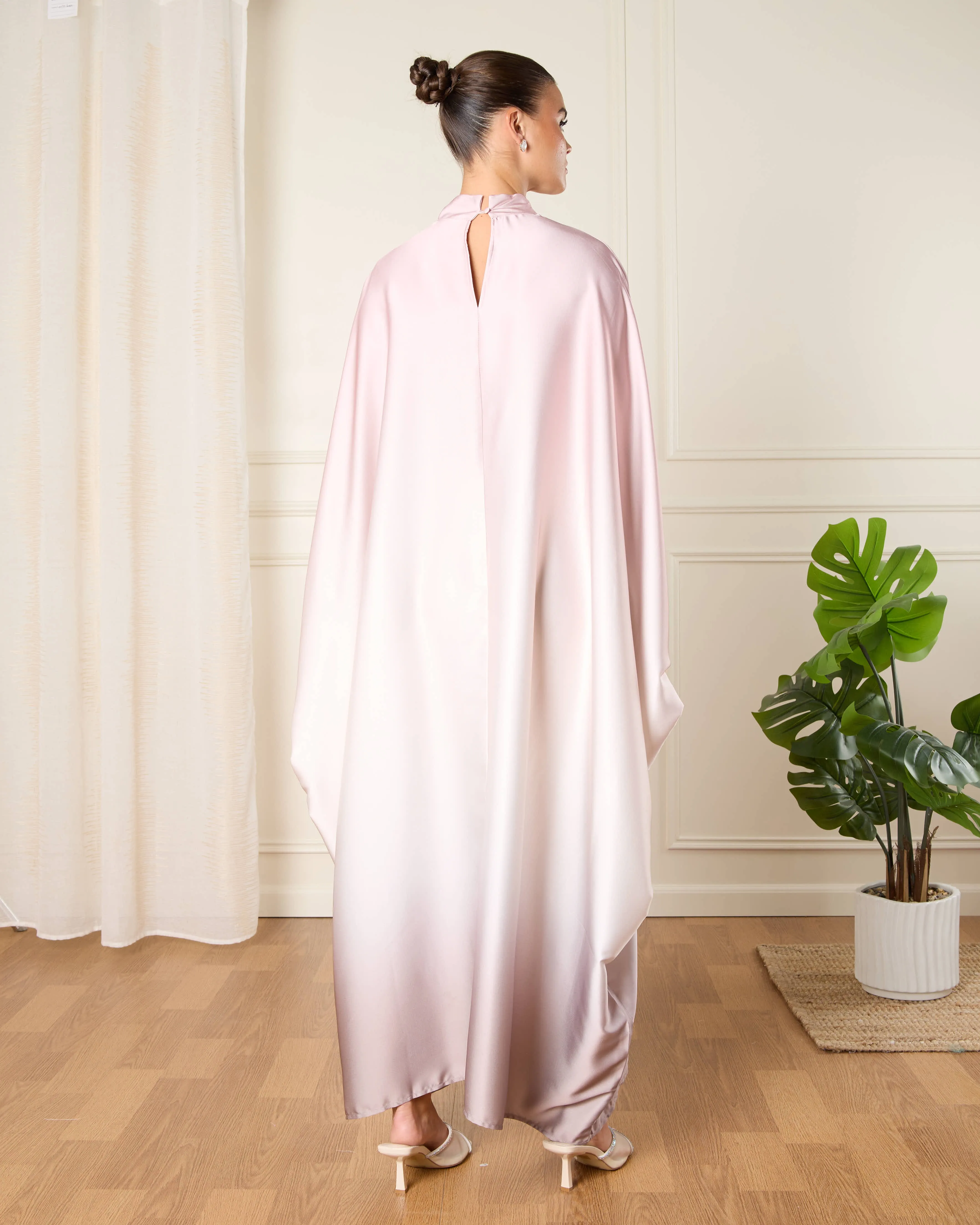 Women Pink Satin Kimono Dress sold by Redtag product image thumbnail 3