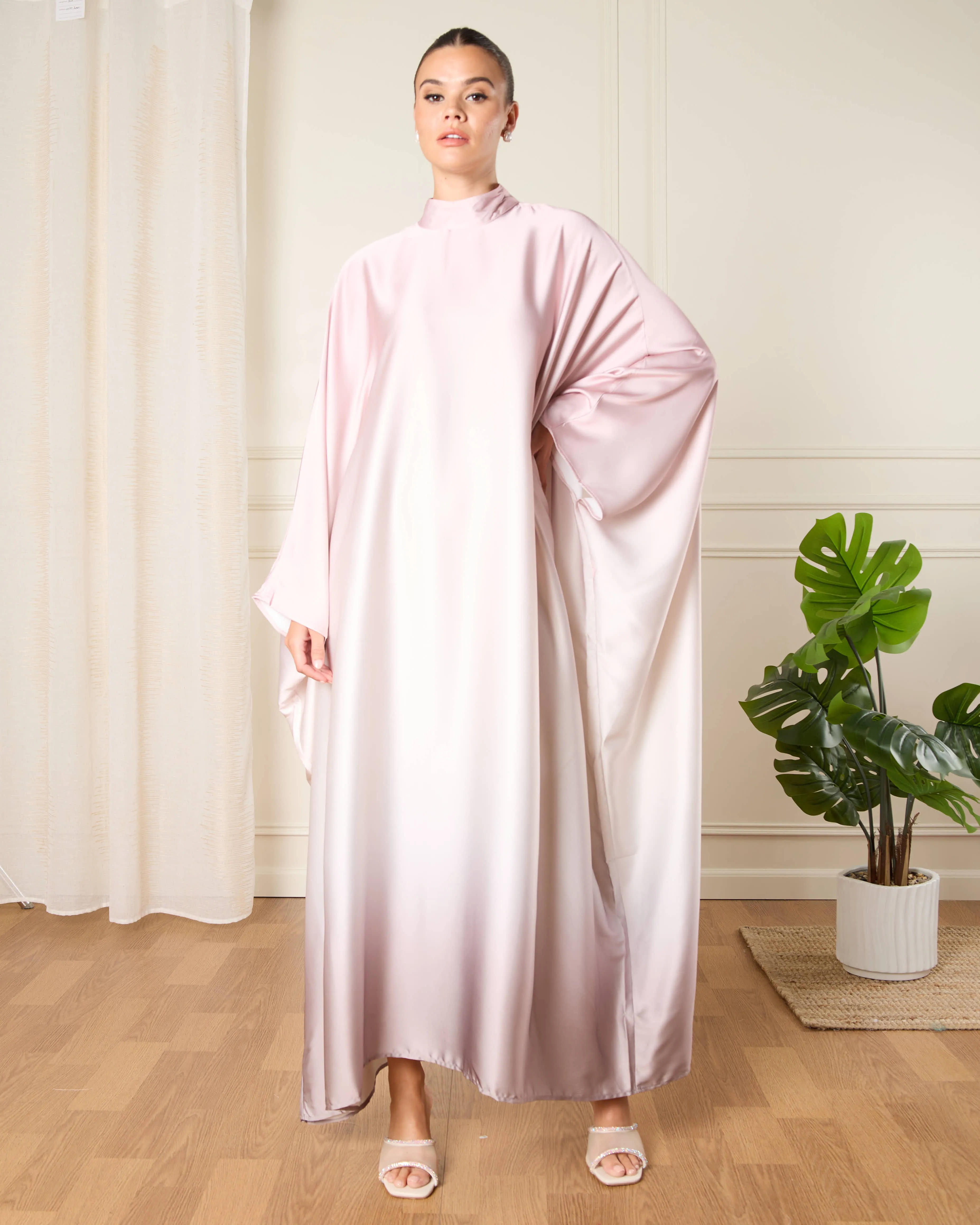 Women Pink Satin Kimono Dress sold by Redtag