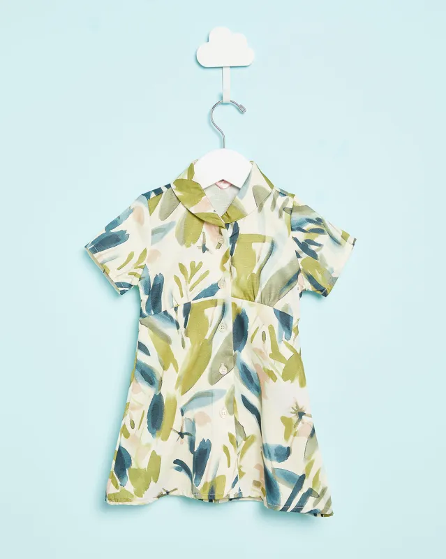 Infant Girls Ivory Printed Casual Dress sold by Redtag