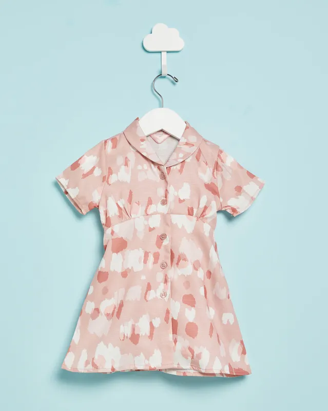 Infant Girls Pink Printed Casual Dress sold by Redtag