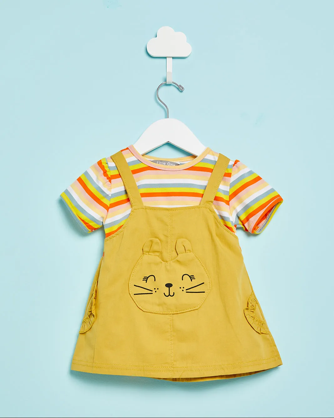 Infant Girls Multicolour Dress With T-Shirt Set (2 Piece) sold by Redtag