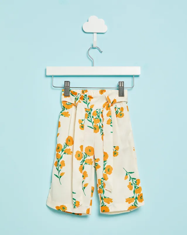 Infant Girls Cream Printed Casual Trousers sold by Redtag