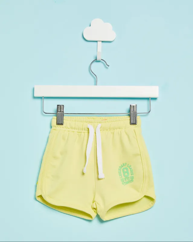 Infant Girls Yellow Printed Shorts sold by Redtag