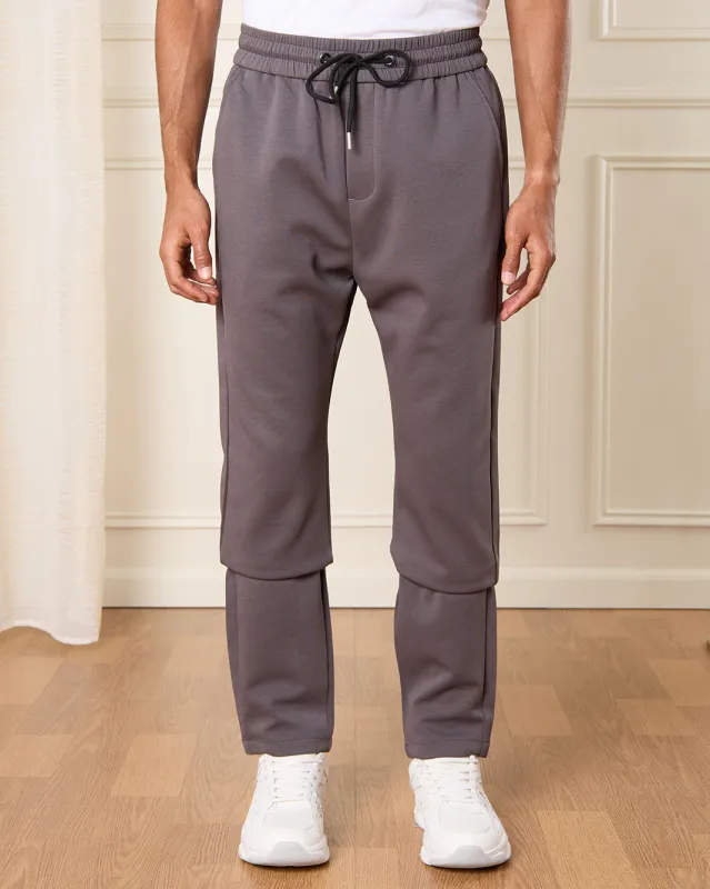 Men Grey Solid Active Pants sold by Redtag
