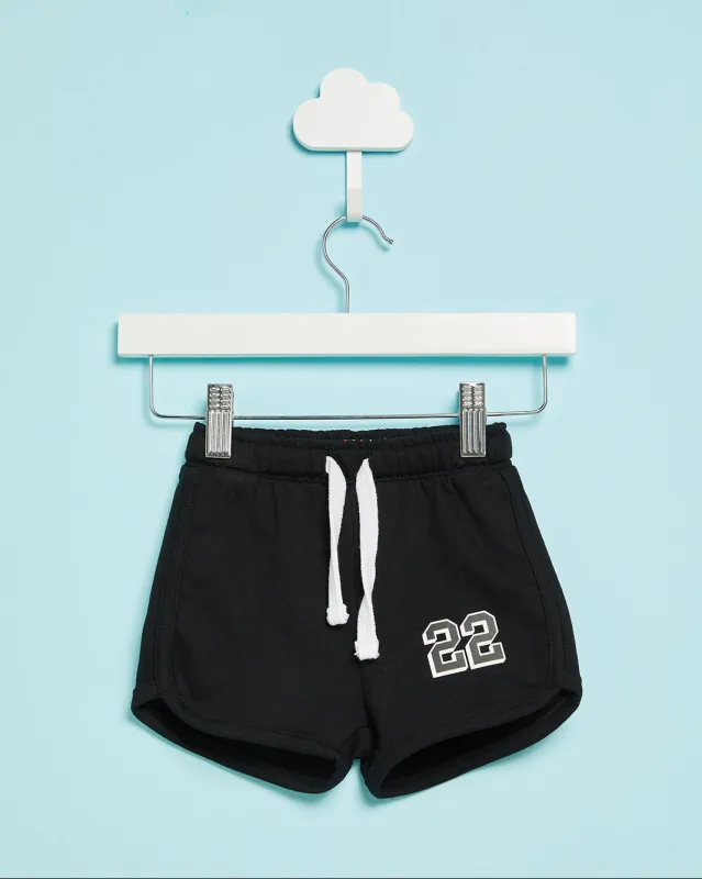 Infant Girls Black Printed Shorts sold by Redtag