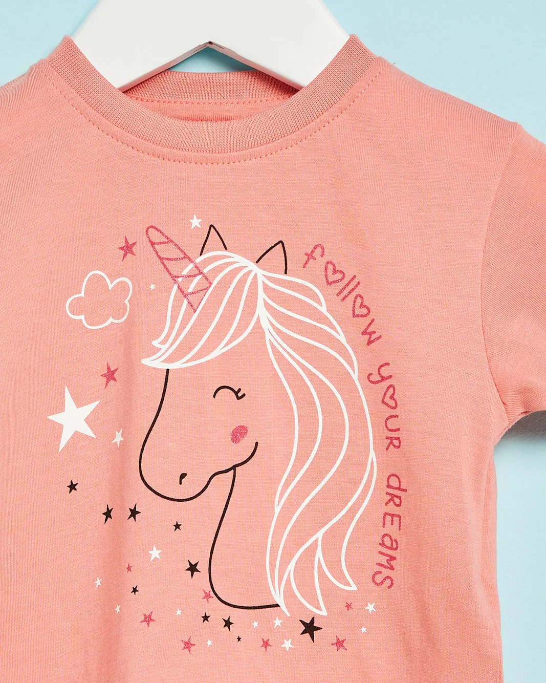 Infant Girls Coral Printed Casual T-Shirt sold by Redtag product image thumbnail 2