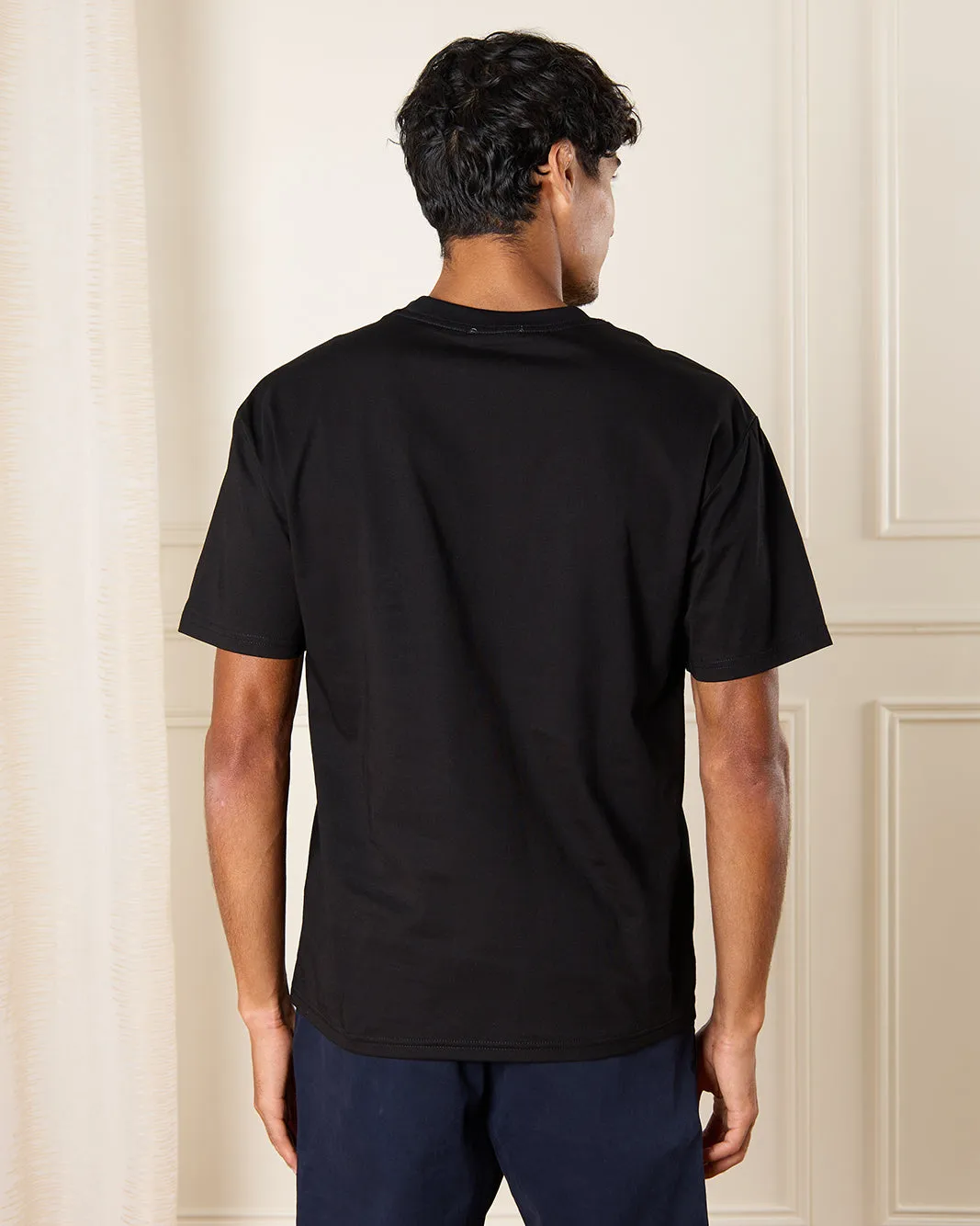 Men Black Printed T-Shirt sold by Redtag product image thumbnail 3