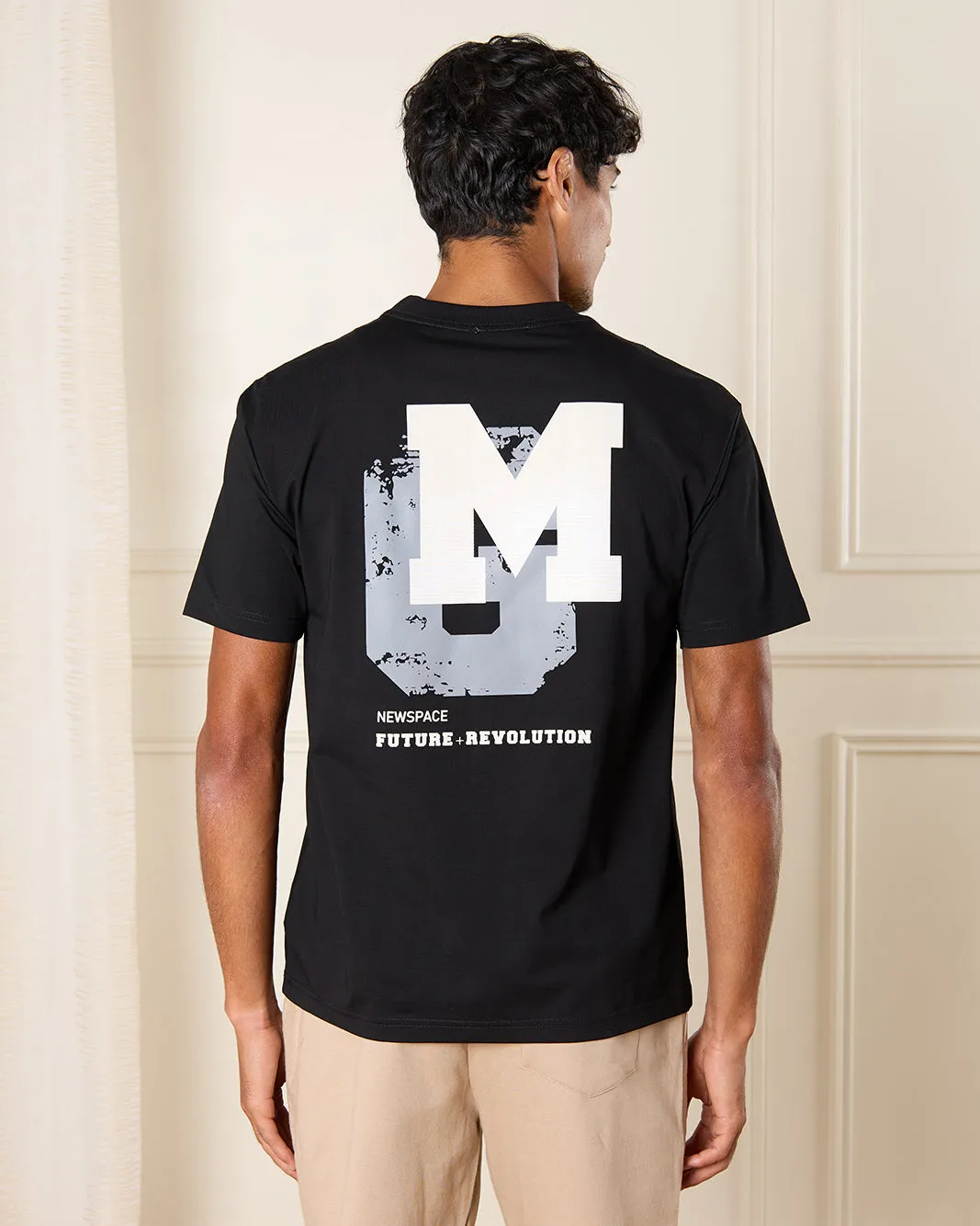Men Black Printed T-Shirt sold by Redtag product image thumbnail 3