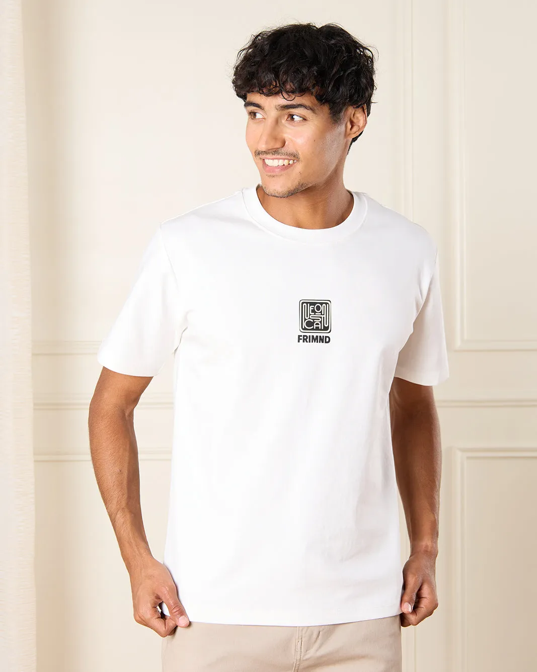 Men White Printed T-Shirt sold by Redtag