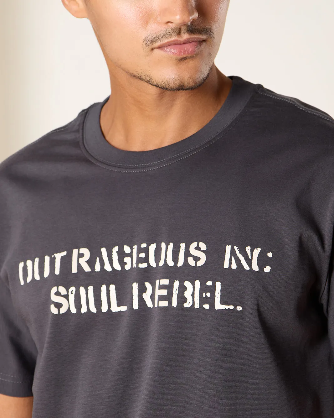 Men Charcoal Printed T-Shirt sold by Redtag product image thumbnail 4