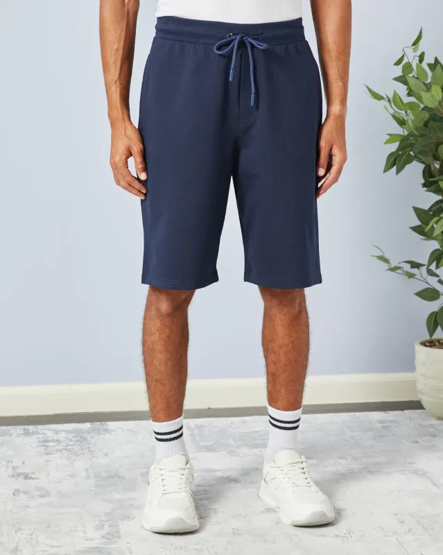 Men Navy Solid Active Shorts sold by Redtag