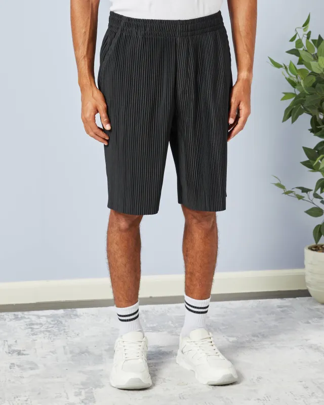 Men Black Ribbed Lounge Shorts sold by Redtag