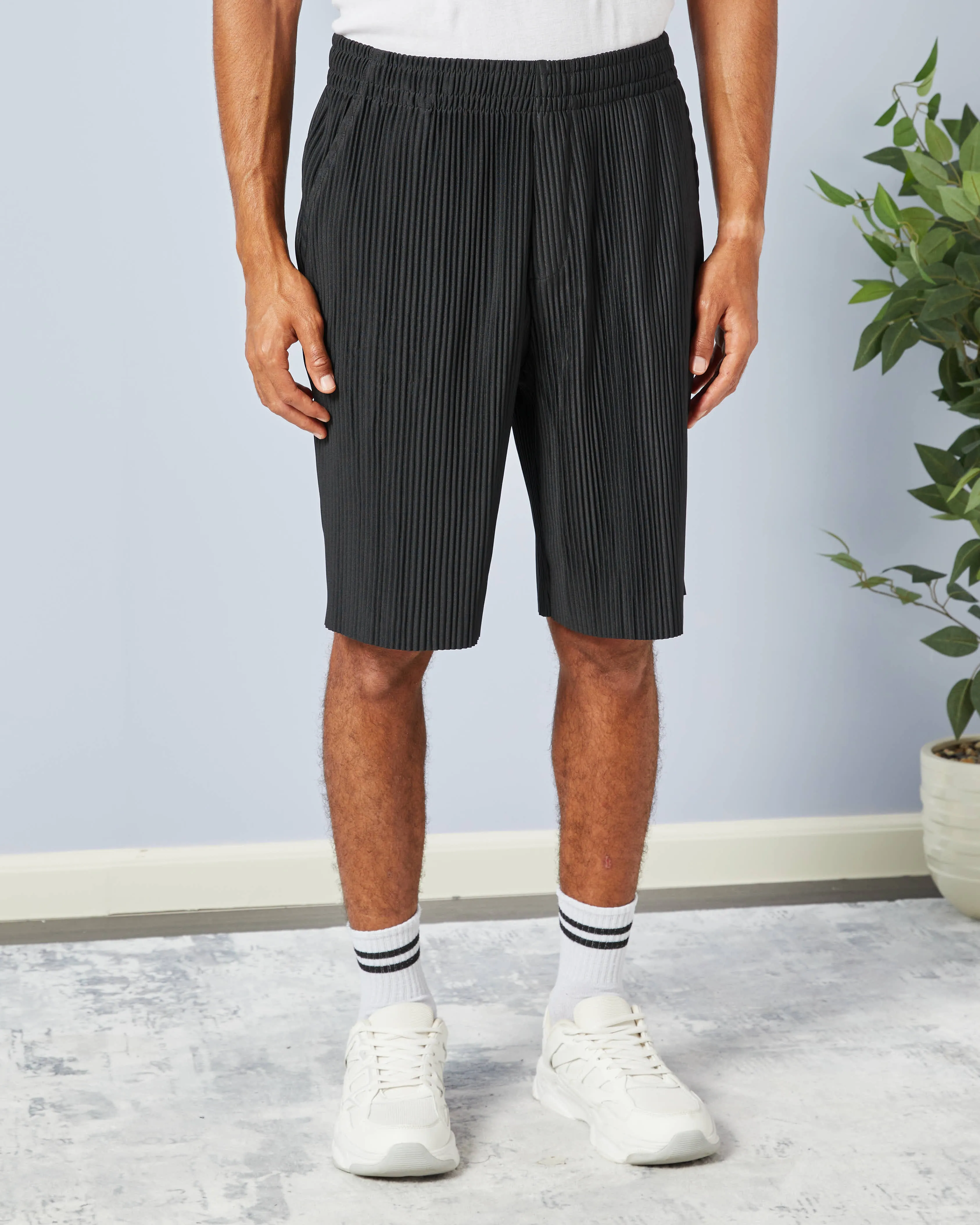 Men Black Ribbed Lounge Shorts sold by Redtag