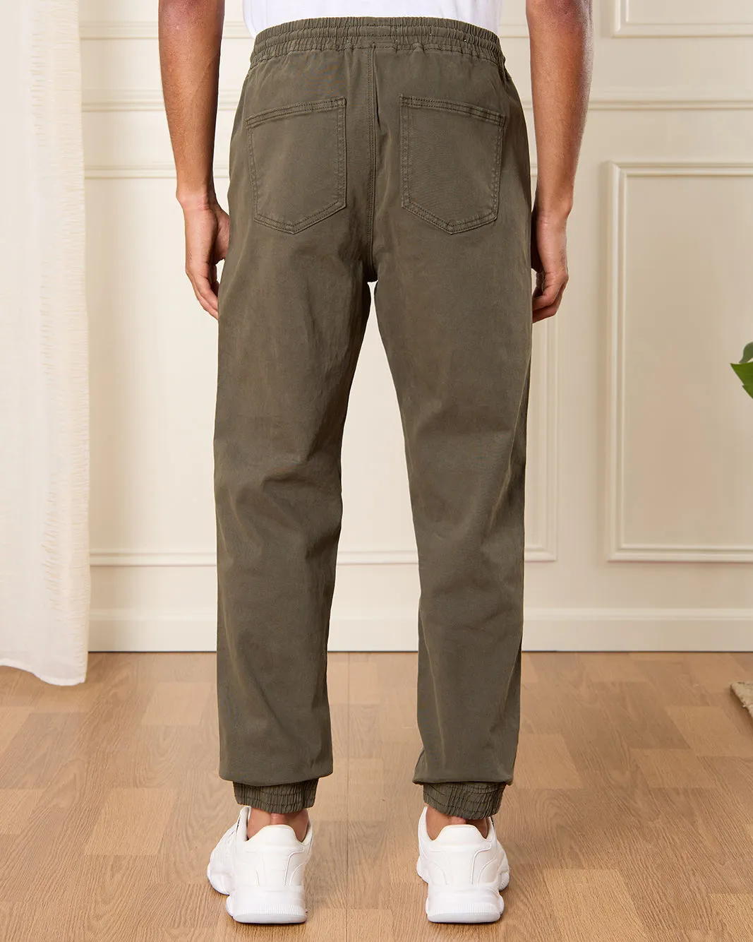 Men Brown Solid Joggers sold by Redtag product image thumbnail 3