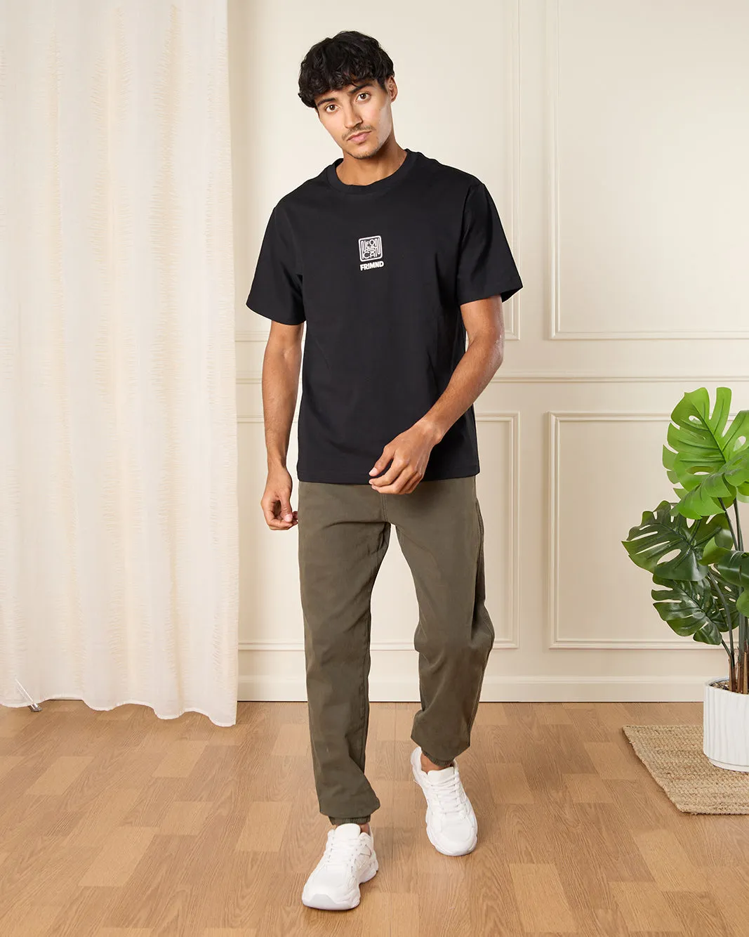 Men Brown Solid Joggers sold by Redtag product image thumbnail 2