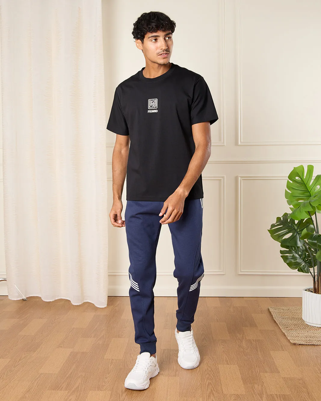 Men Navy Embellished Track Pants sold by Redtag product image thumbnail 2