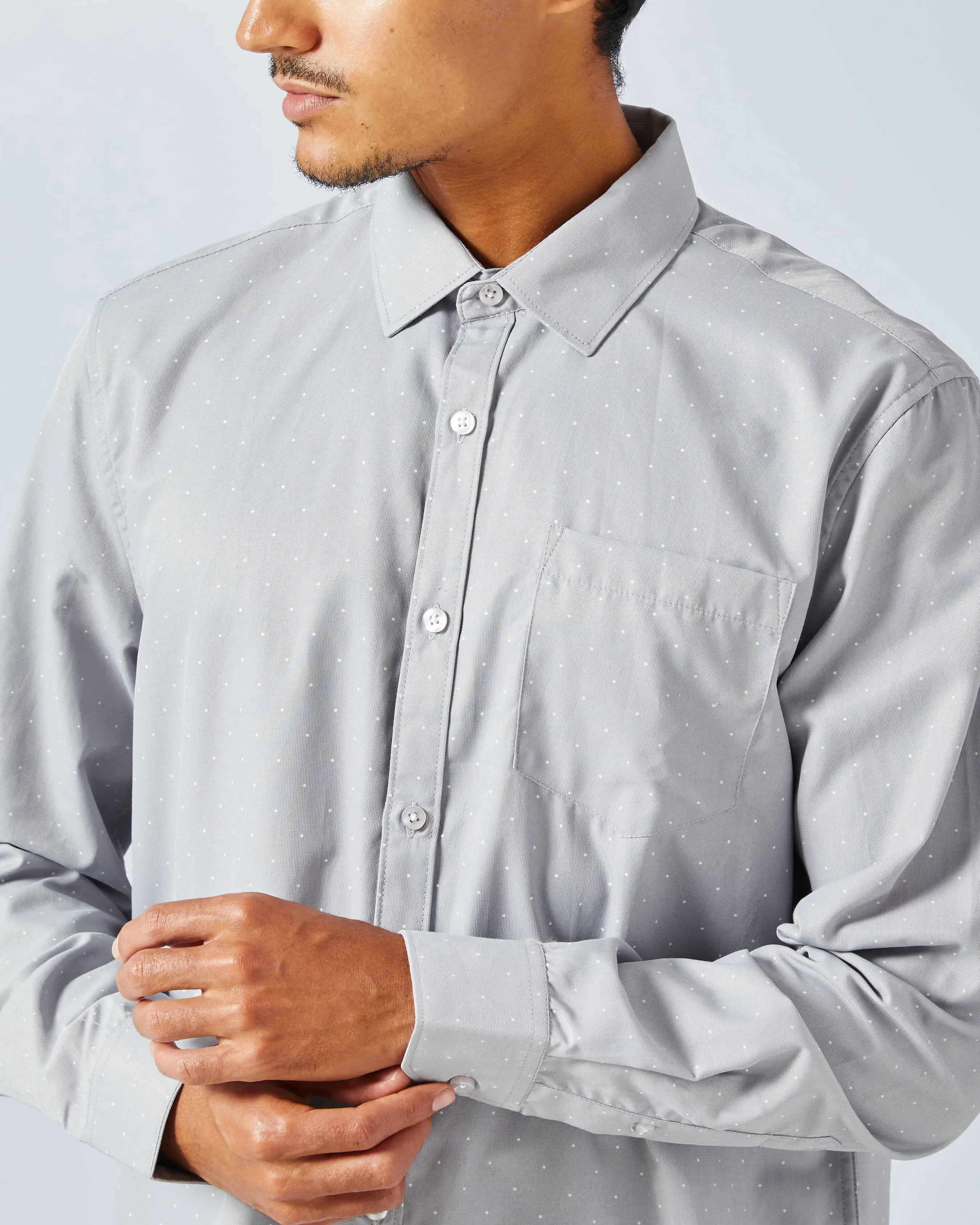 Men Grey Solid Shirt sold by Redtag product image thumbnail 4