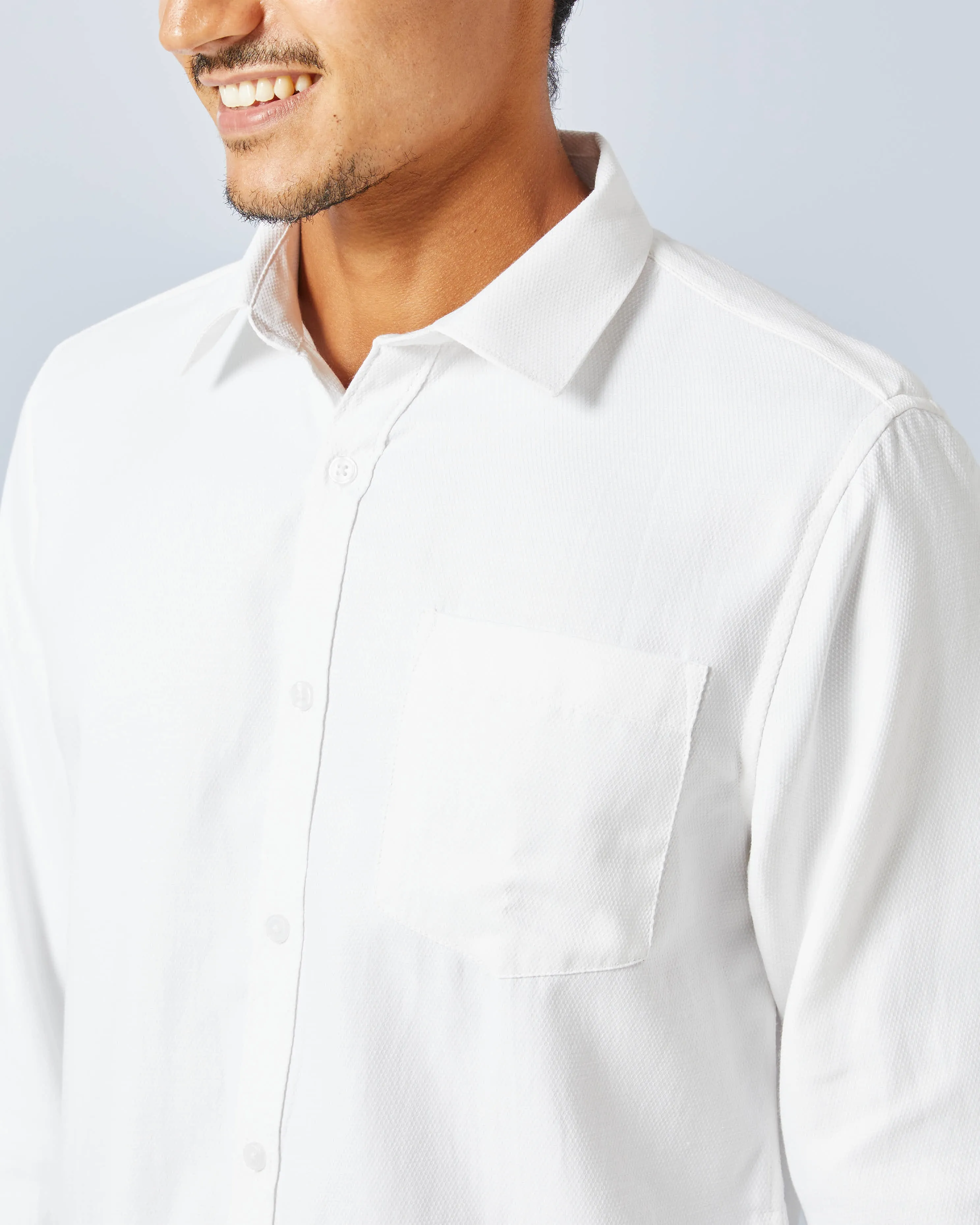 Men White Solid Shirt sold by Redtag product image thumbnail 4