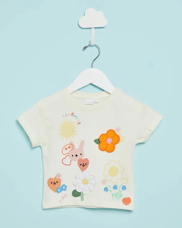 Infant Girls Yellow Applique T-Shirt sold by Redtag