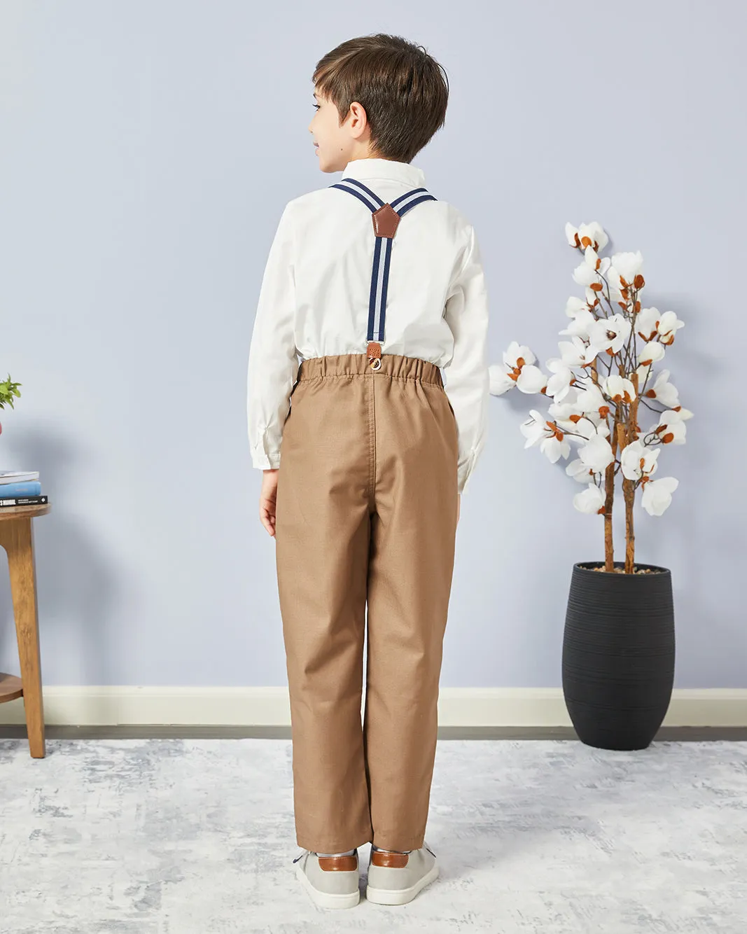 Boys White Shirt And Brown Pants Set (3 Piece) sold by Redtag product image thumbnail 5