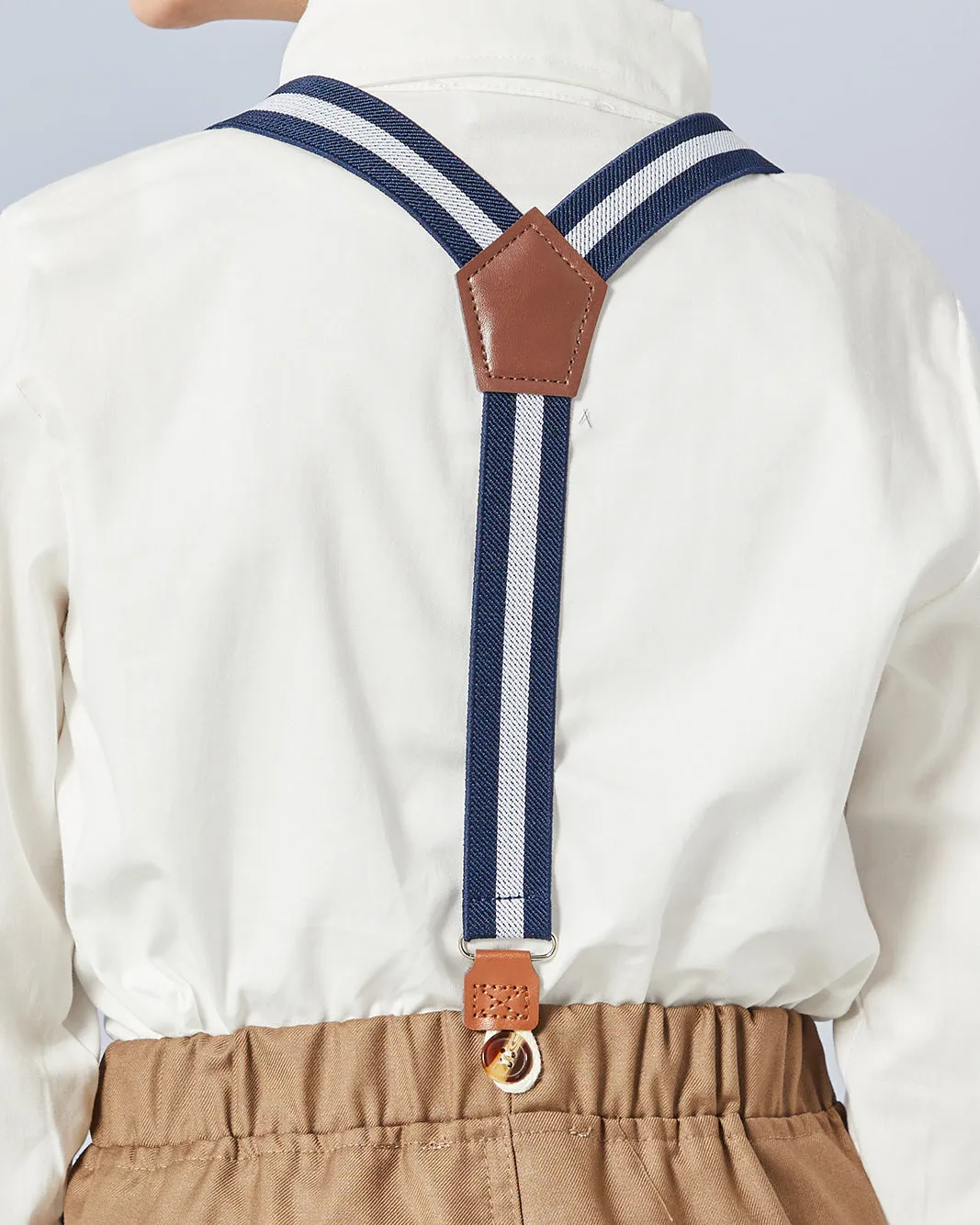 Boys White Shirt And Brown Pants Set (3 Piece) sold by Redtag product image thumbnail 4