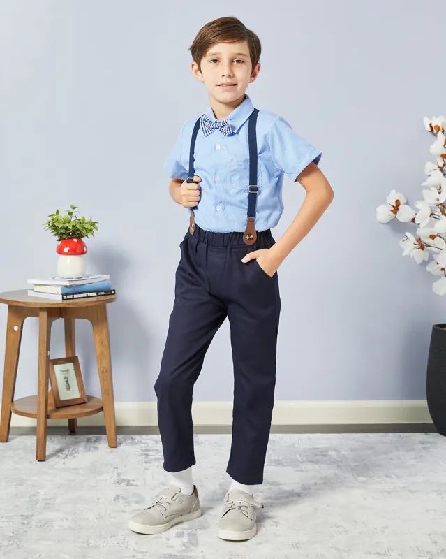 Boys Blue Shirt And Black Pants Set (3 Piece) sold by Redtag