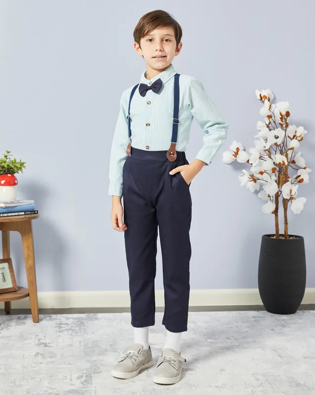 Boys Green Shirt And Navy Pants Set (3 Piece) sold by Redtag