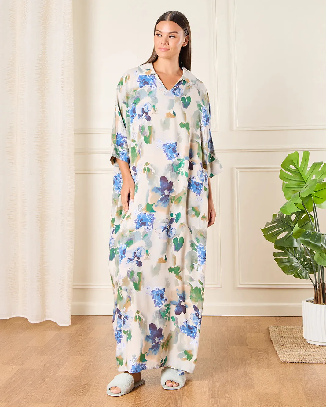 Women White Printed Nightgown sold by Redtag