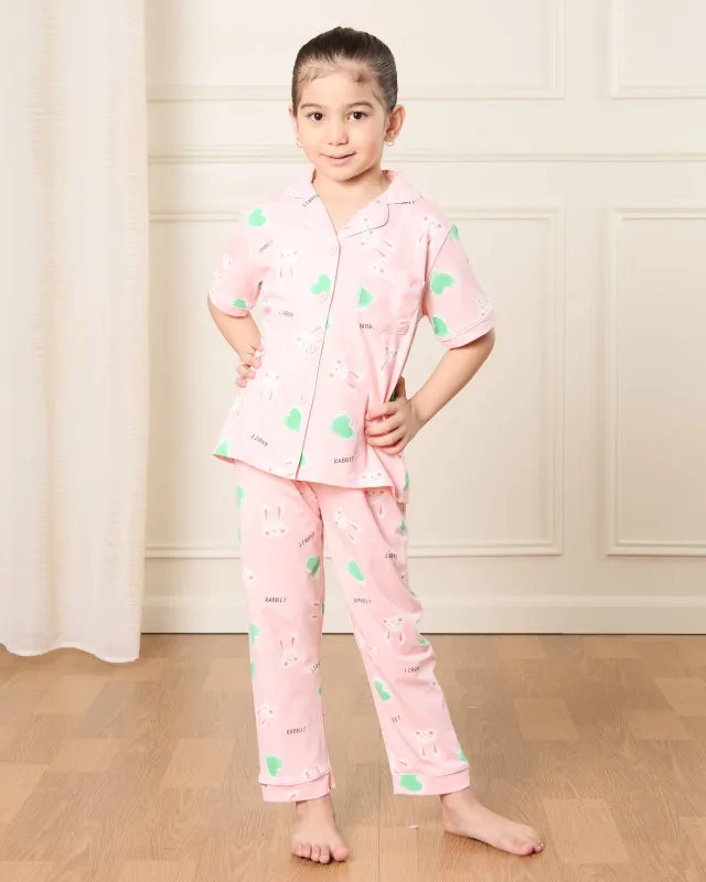 Girls Pink Printed Pyjama Set (2 Piece) sold by Redtag