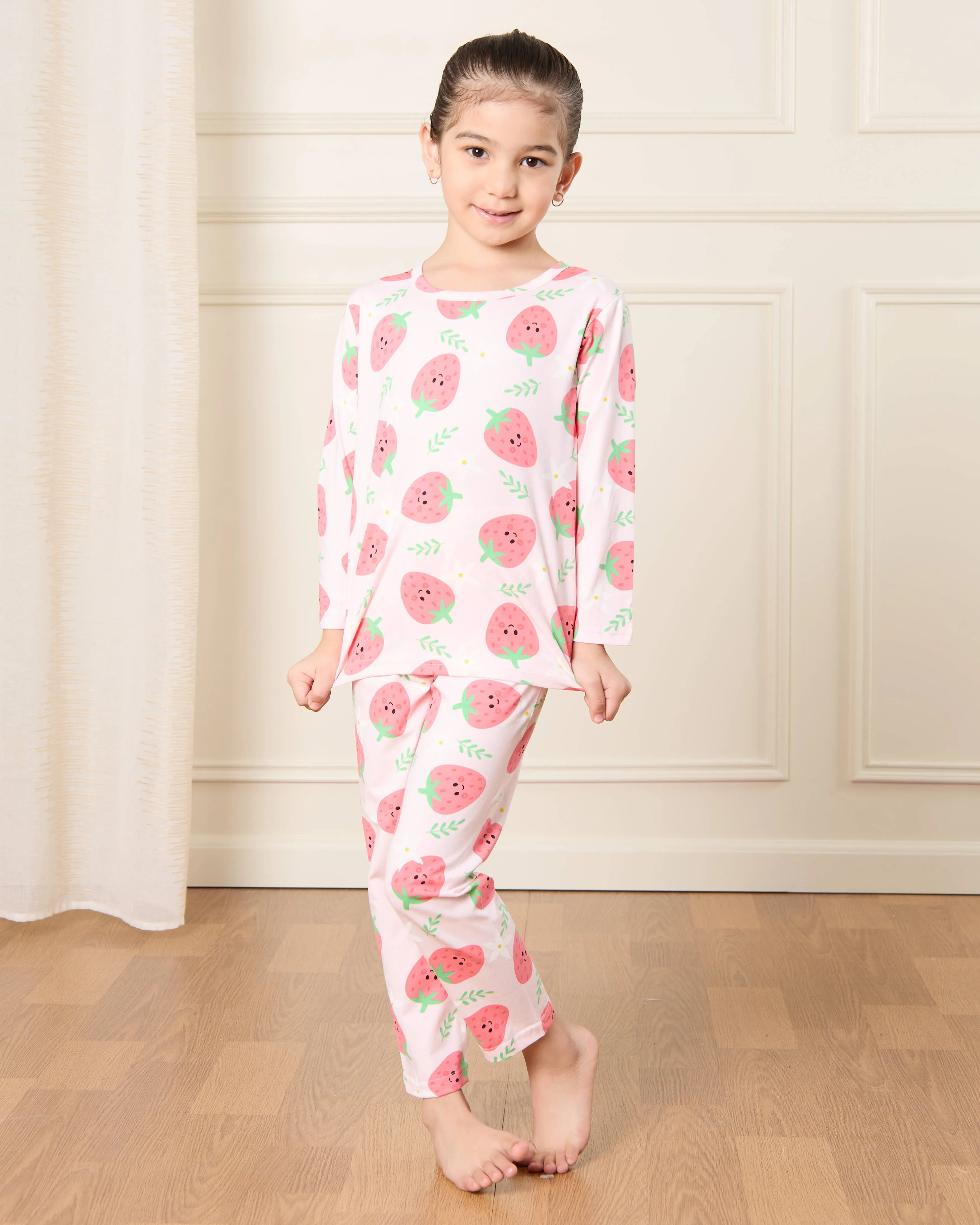 Girls White Printed Pyjama Set (2 Piece) sold by Redtag