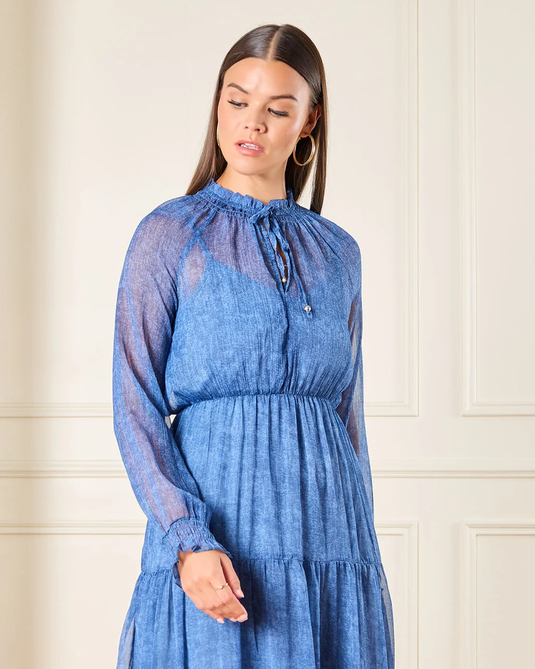 Women Blue Allover Print Chiffon Maxi Dress sold by Redtag product image thumbnail 2