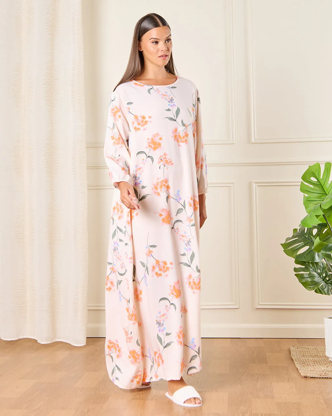 Women Cream Printed Nightgown sold by Redtag product image thumbnail 4