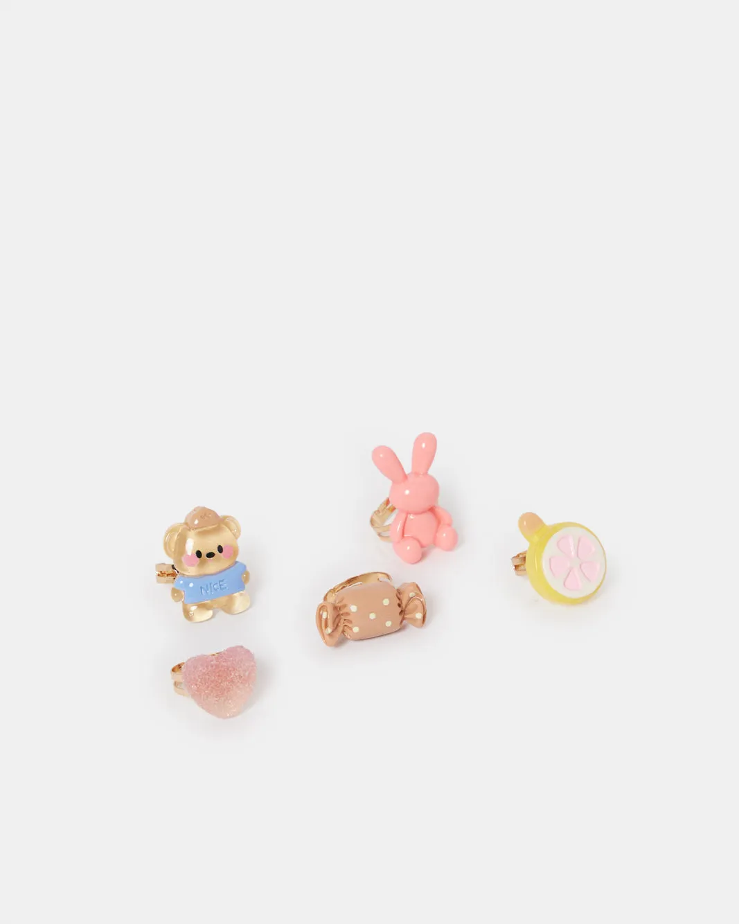 Girls Assorted Embellished Ring Set (Pack of 5) sold by Redtag