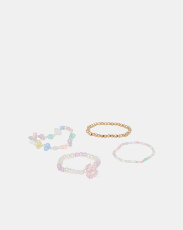 Girls Assorted Embellished Bracelet Set (4 Piece) sold by Redtag