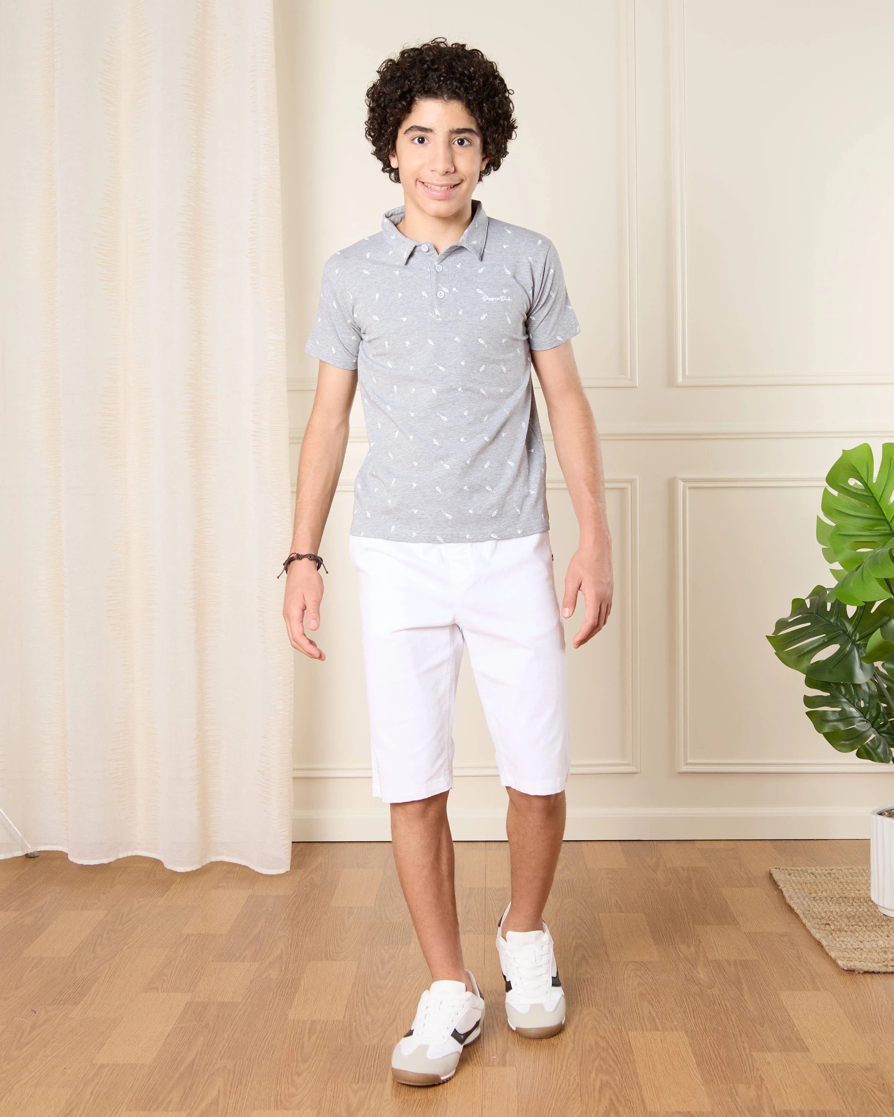 Senior Boys Grey Embellished Polo T-Shirt sold by Redtag product image thumbnail 2