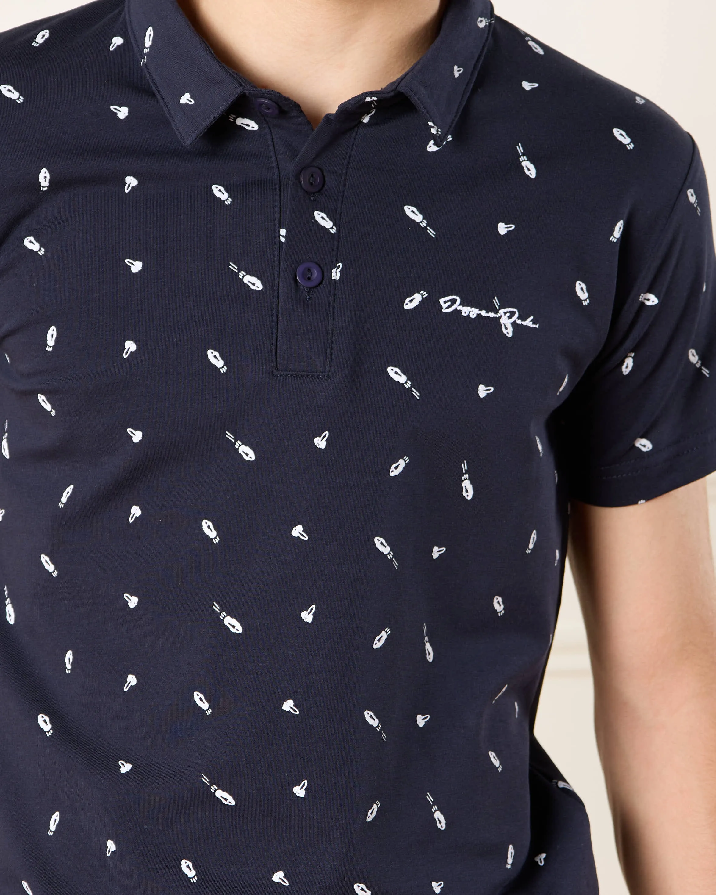 Senior Boys Black Embellished Polo T-Shirt sold by Redtag product image thumbnail 4