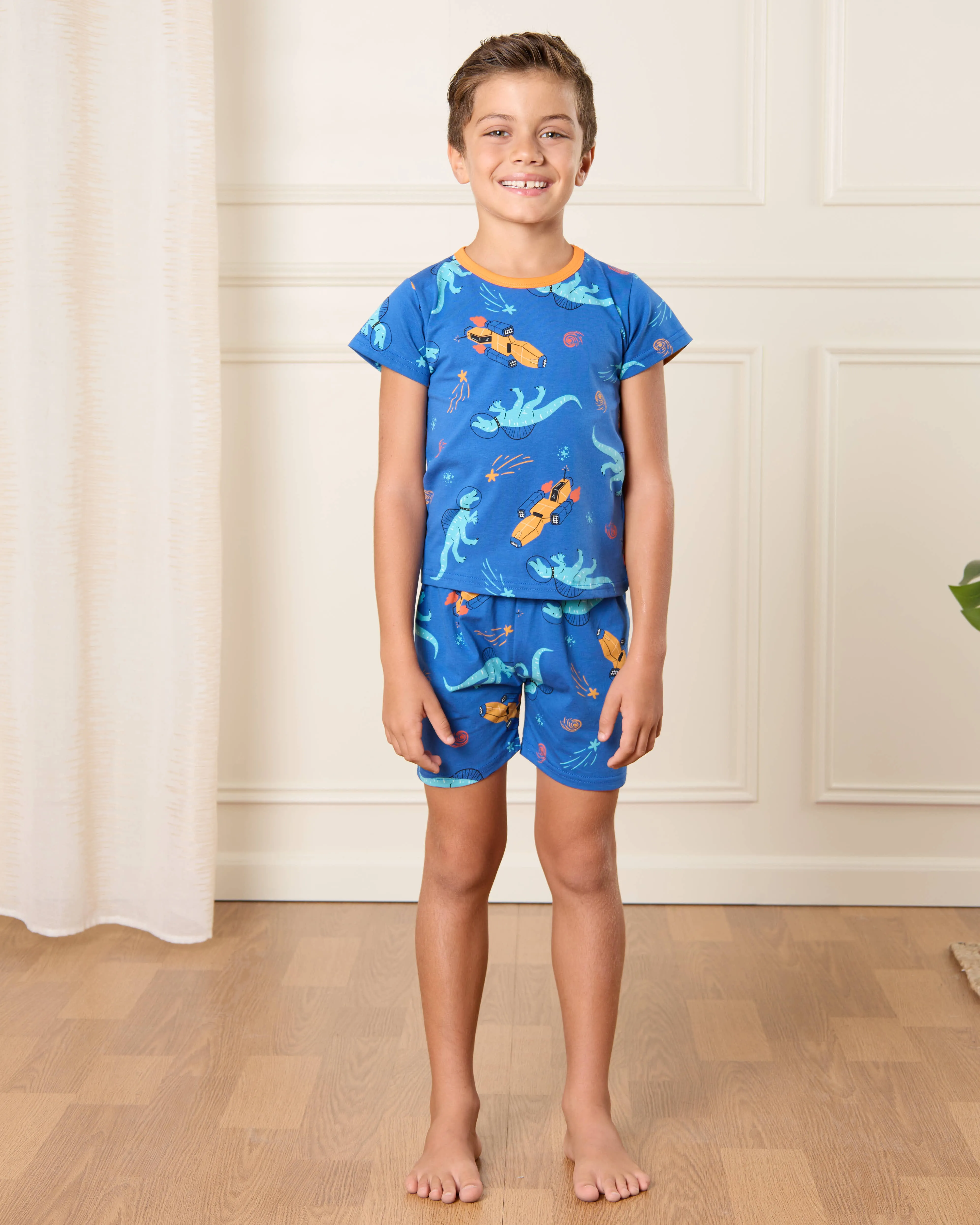 Boys Blue Printed Pyjama Set sold by Redtag