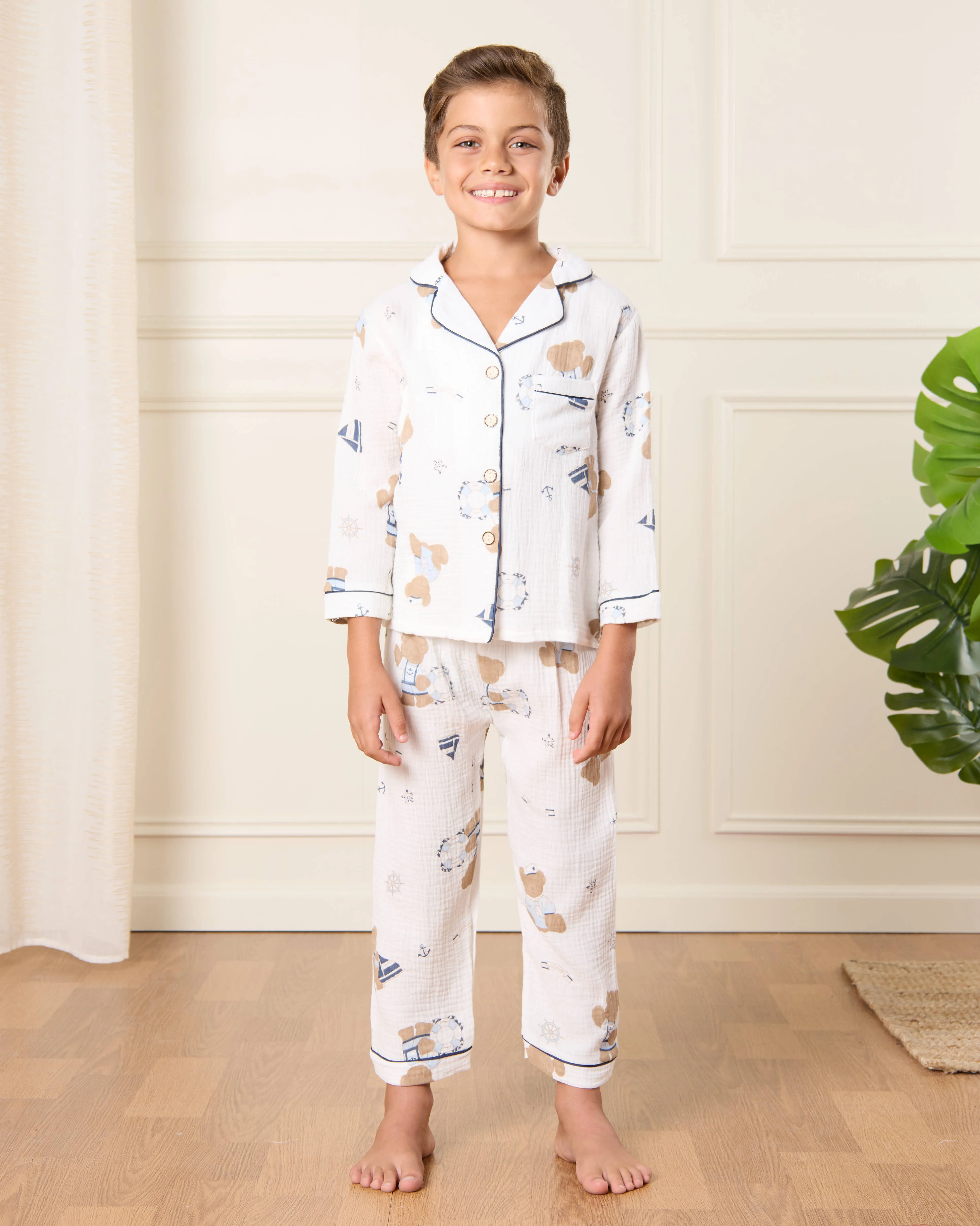 Boys White Printed Pyjama Set sold by Redtag