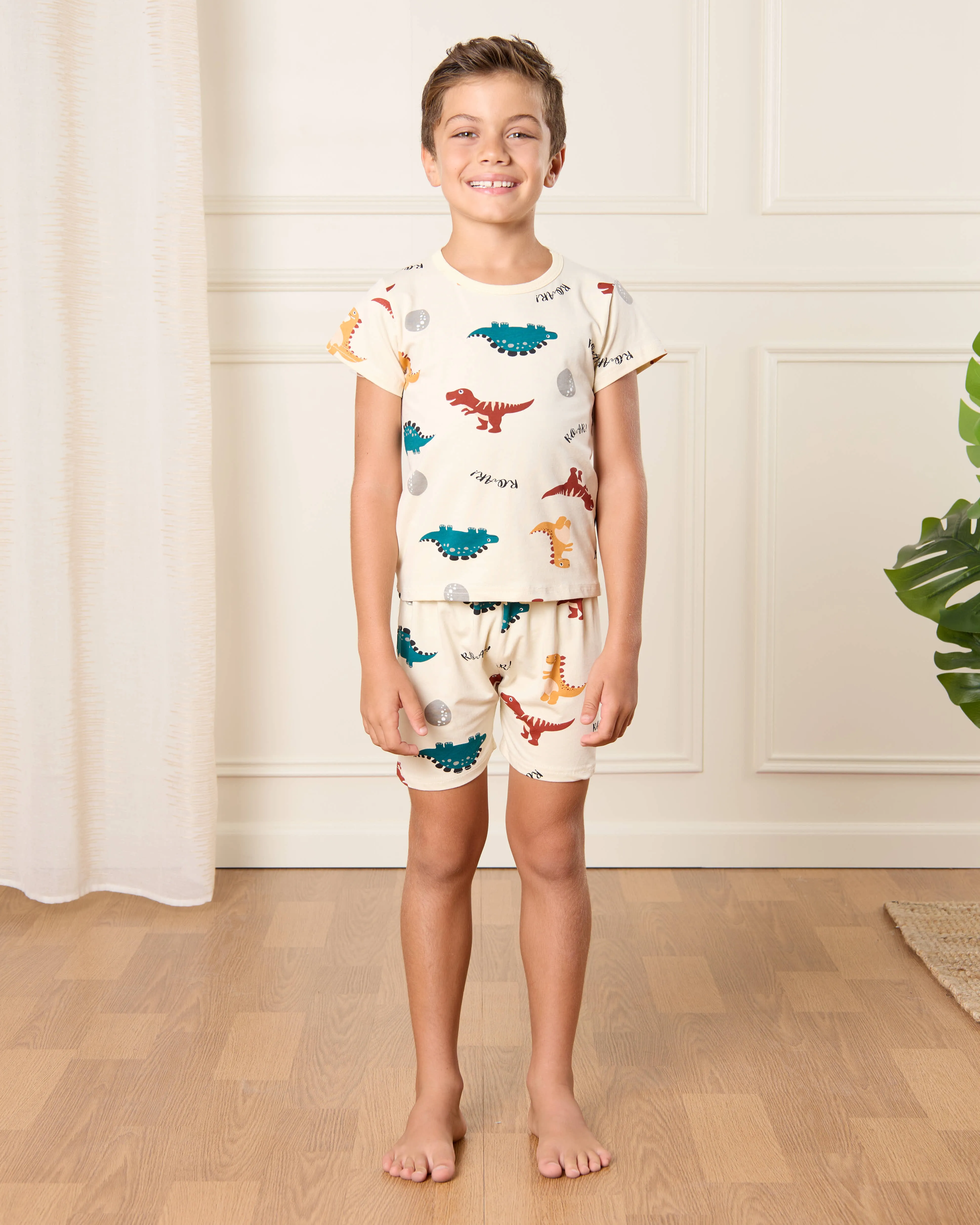 Boys Beige Printed Pyjama Set sold by Redtag