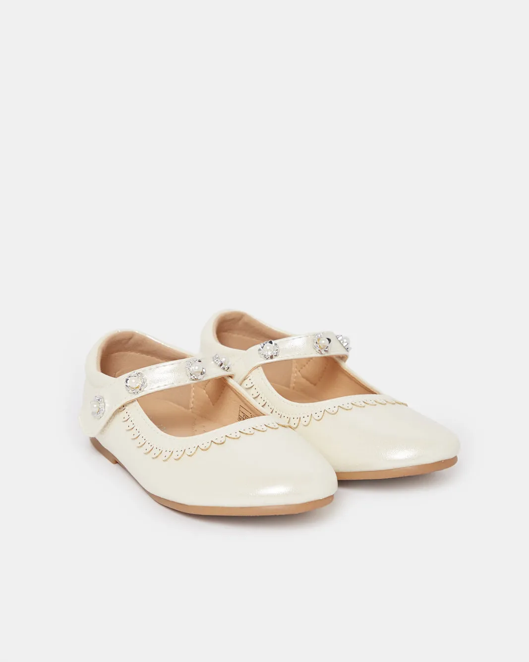 Girls White Pearl Ballerina sold by Redtag product image thumbnail 2